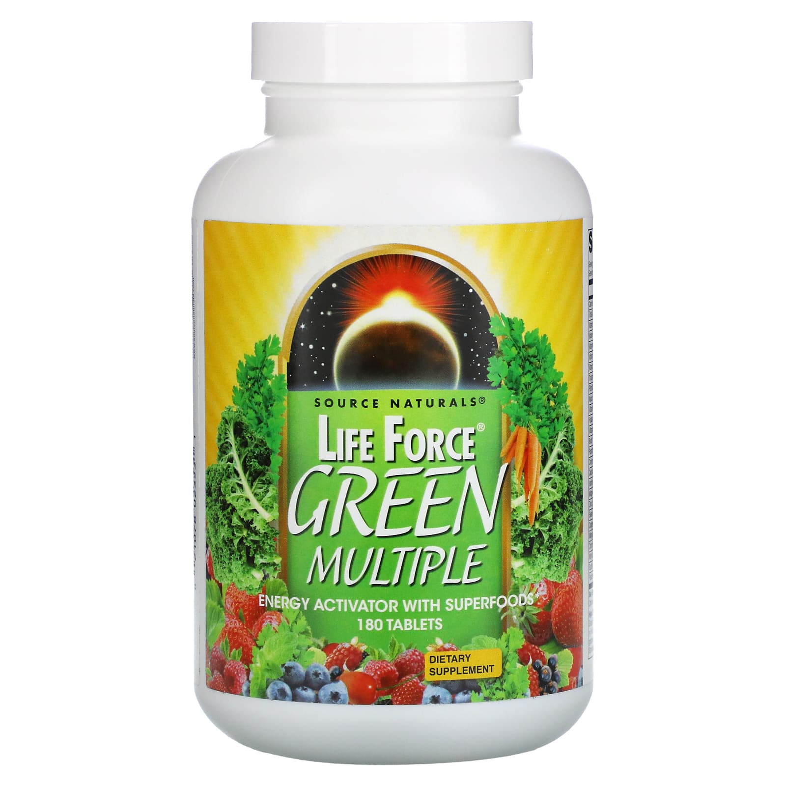 Source Naturals, Life Force Green Multiple, 180 Tablets UPC 021078023531 | Hilife Vitamins